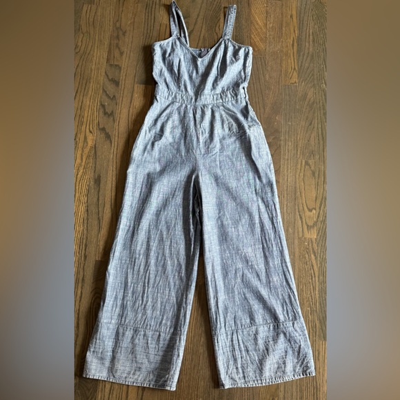 Dizzy Lizzy soft Jean wide leg jumpsuit size small - Picture 1 of 6
